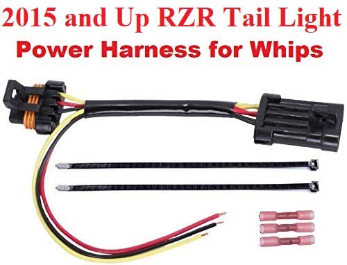Muzzys Tail Light Whip Power Harness Adapter Pigtail Jumper Fits: 2014-2025 Polaris Rzr, Ranger General 900/1000 Xp 1000 Pro Turbo Rs1 S Trail For Powering Led Whips Brake Lights License Plate Lights