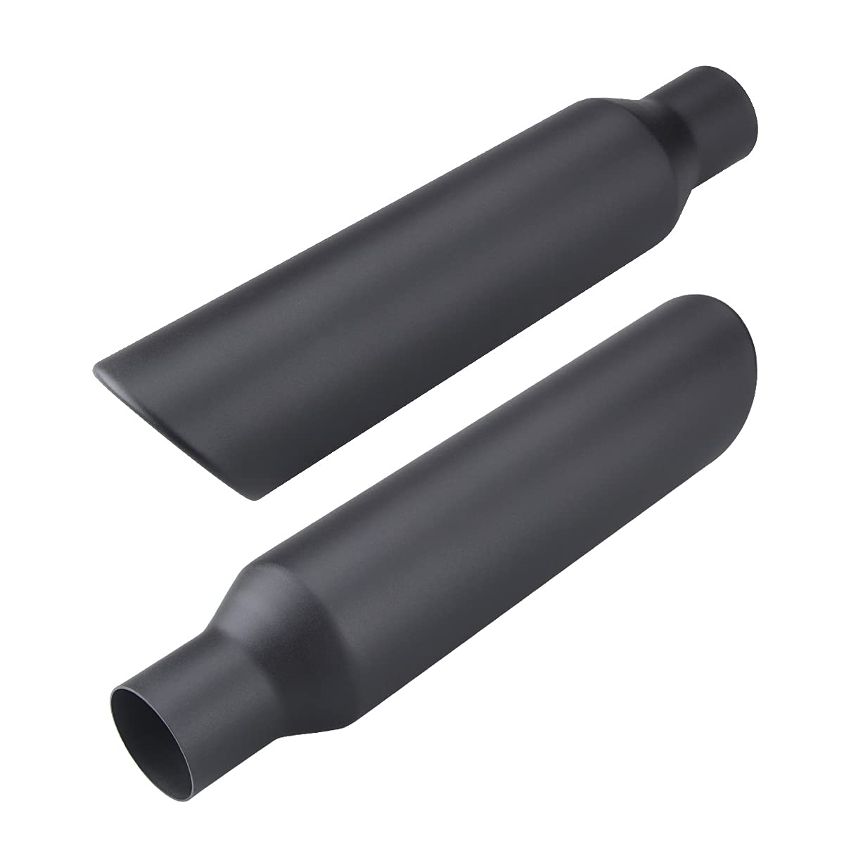 Lcgp 2.5 Inch Inlet Exhaust Tip, 2.5' Inlet X 4' Outlet X 18' Overall Length Weld On Universal Stainless Steel Black Diesel Exhaust Tailpipe 2 Pcs