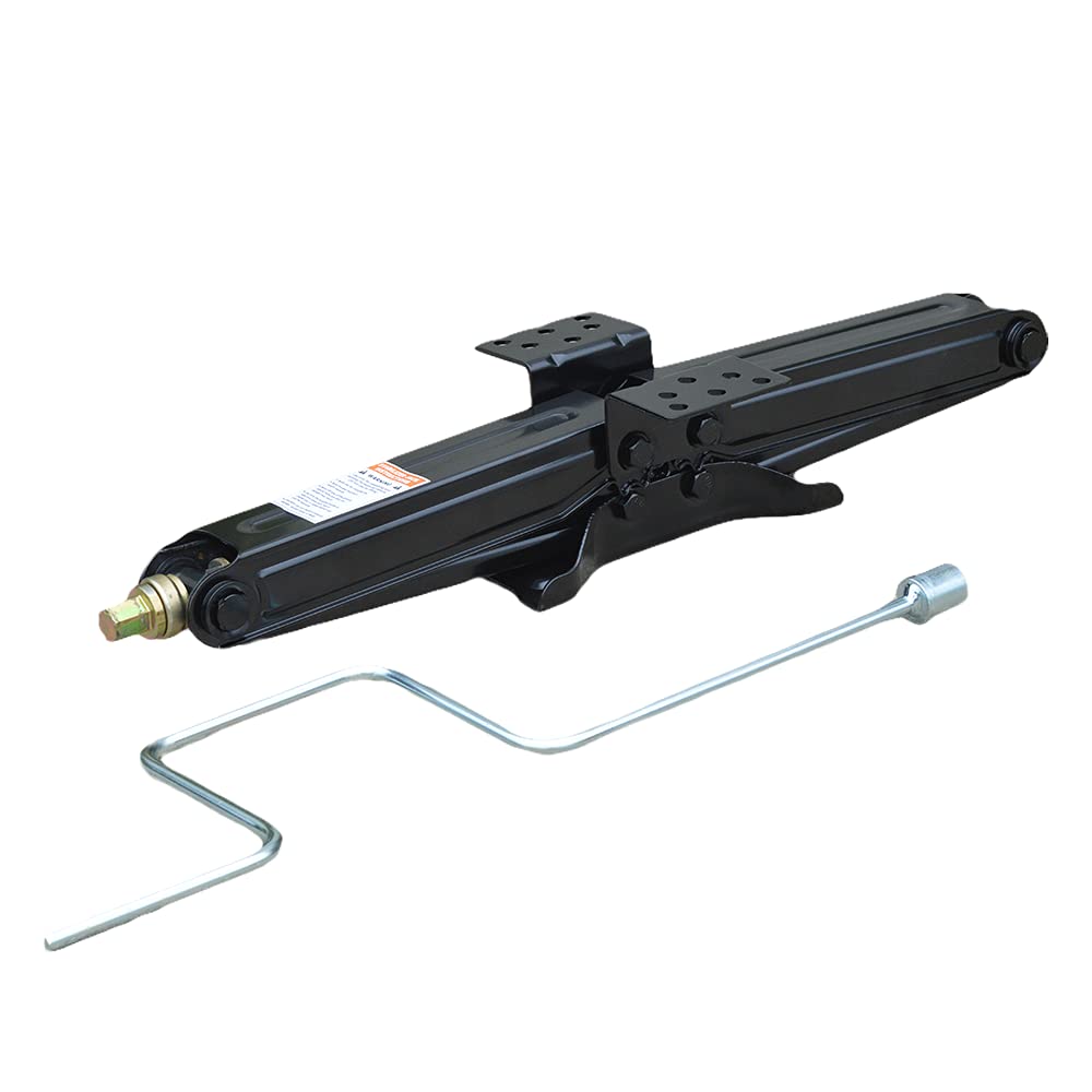 Bastion Distribution One New 24 Scissor Jack with Crank Handle | 5000lbs Capacity | Adjustable 4-24    Height | Spray-Tested Pow