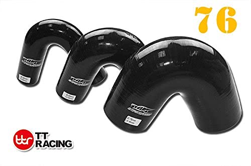 4-Ply Silicone 135 Degree Elbow Connector Joiner Turbo Hose Pipe Black 76Mm 3 Aue135-76Bk