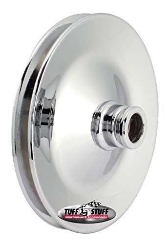 Tuff Stuff Performance 8485A Power Steering Pump Pulley; Single V-Groove; Fits All Tuff Stuff Saginaw Style Pumps That Require A Press-On Pulley; Chrome Plated;
