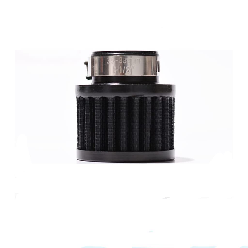 25Mm Air Intake Filter 1' Inlet Dia Air Intake Cone Universal Filter Parts With Adjustable Clamp (Black)