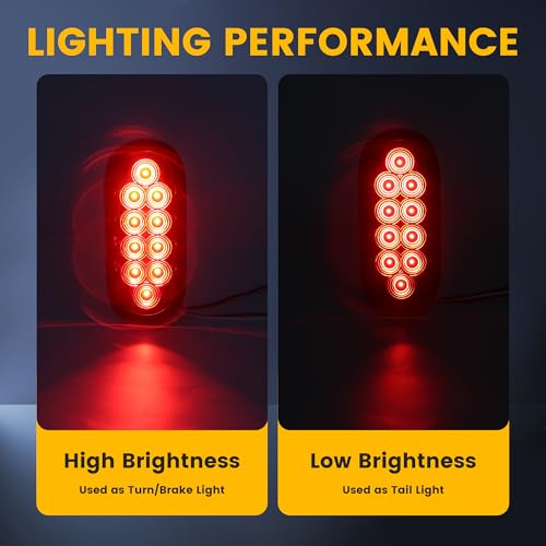 Maxxhaul 80684 6'' Led Submersible Oval Led Stop/Turn Trailer Tail Light, 2 Pack