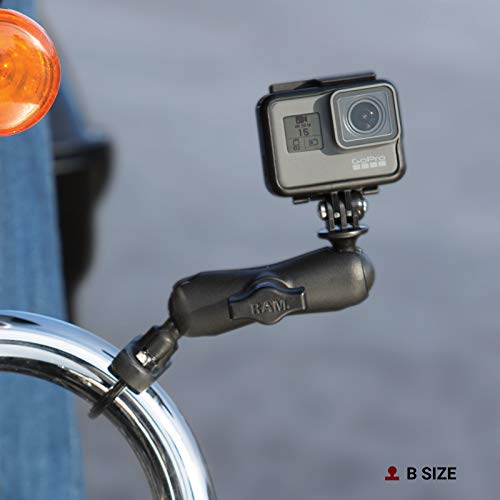 Ram Mounts Handlebar U-Bolt Base For Rails 0.5 To 1.25 In Diameter Ram-B-231Zu With B Size 1 Ball