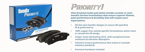 Bendix Priority1 Cfc870 Ceramic Front Brake Pads For Lexus Ls430 2006-2001