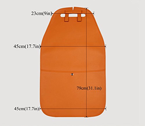 Hcmax 2 Pack Kick Mat Car Seat Back Protector Waterproof Easy To Clean Multifunctional Organizer Storage Bag Travel Accessory Pu