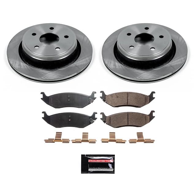 POWERSTOP KOE2172 Autospecialty Rear Replacement Brake Kit OE Brake Rotors and Ceramic Brake Pads For 2007-2009 Aspen | 2004-200