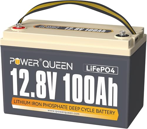Power Queen 12V 100Ah Lifepo4 Battery Group 31, Built-In 100A Bms, Lithium Deep Cycles Battery, Up To 15000 Deep Cycles, Perfect For Rv, Marine, Off-Grid Solar Power System
