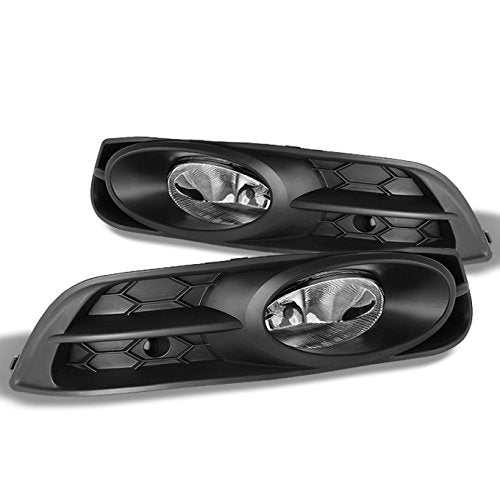 AKKON - For Honda Civic Coupe JDM Bumper Driving Yellow Fog Lights Driver/Passenger Lamps with Bulbs/Switch