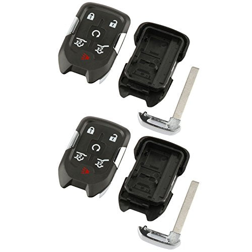 Case Shell Smart Key Fob Keyless Entry Remote fits 2014 2015 2016 2017 Chevy Tahoe Suburban/GMC Yukon (HYQ1AA), Set of 2