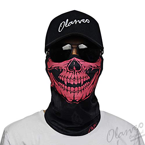Olarveo Breathable Seamless Tube Skull Face Mask Half Windproof Motorcycle Bicycle Face Mask (M-Color-5)