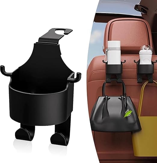 Olda 3 In 1 Multi-Functional Hook For Car Seat, Car Headrest Hidden Cup Hook Holder, Storage Organizer Hanger, Headrest Hooks, D