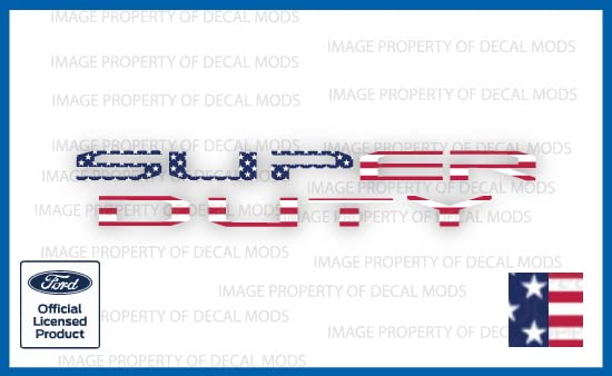 Decal Mods 2020-2022 Super Duty Tailgate Letter Inserts Overlays Decals Stickers (Thin) Compatible with Ford F250 F350 F450 (2020-2022) (USA Flag) | FG2A0