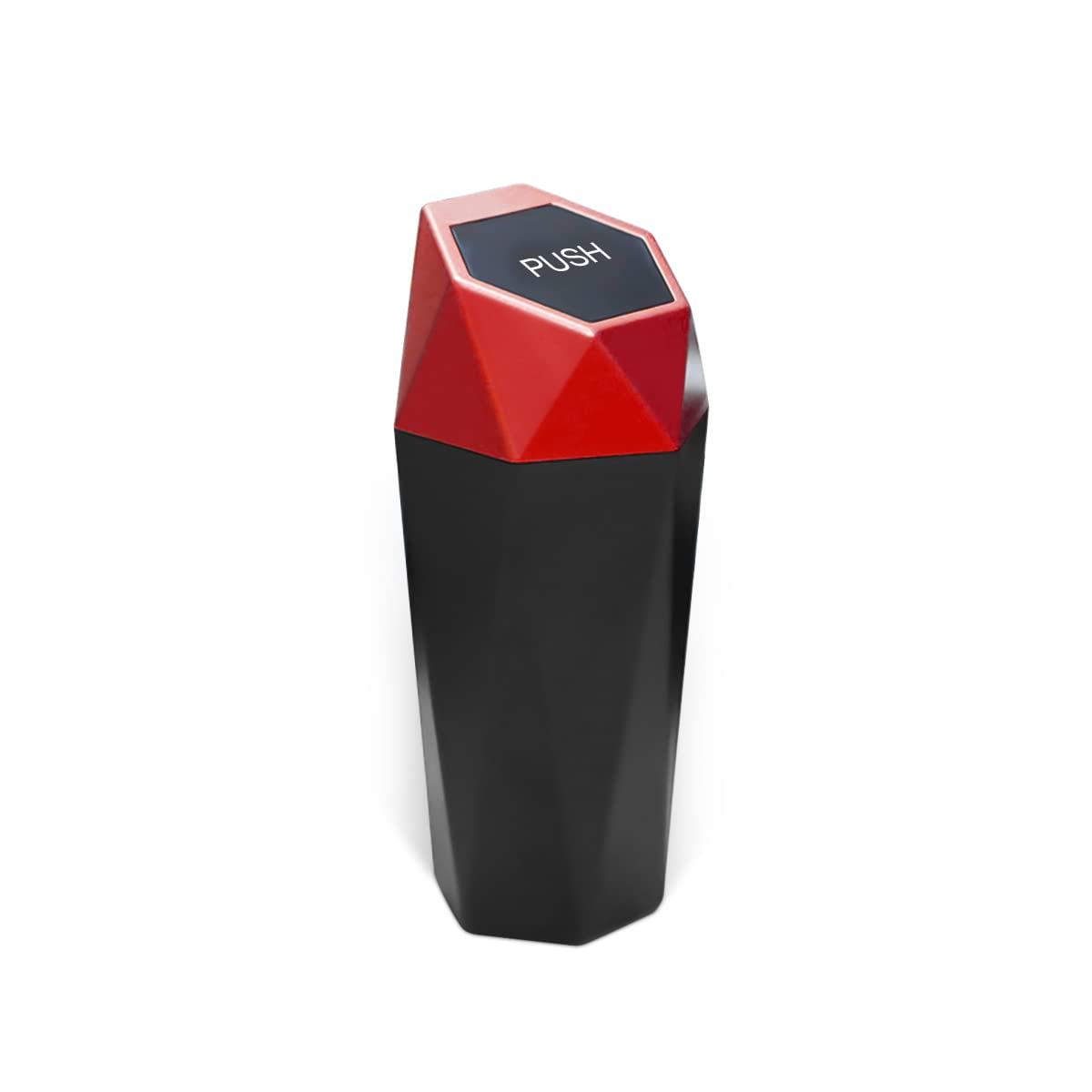 Car Trash Can With Lid, Mini Portable Auto Garbage Can, Small Leakproof Diamond Design Trash Dustbin, Waterproof Vehicle Rubbish Bins For Automotive Car, Home, Office, Kitchen, Bedroom (Red)