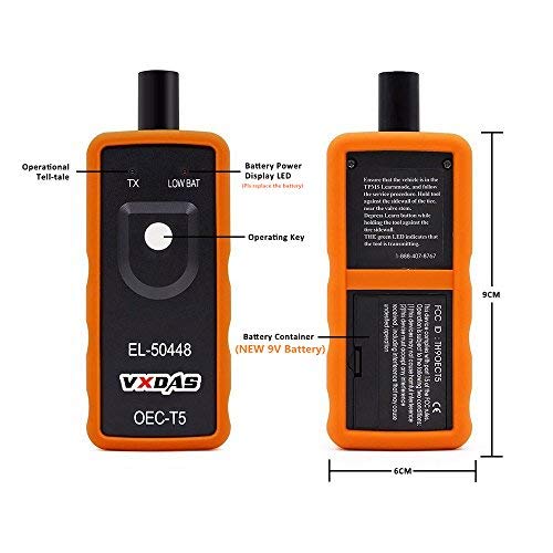VXDAS EL-50448 TPMS Reset Tool for GM - Tire Pressure Monitor Sensor Relearn Tool, Durable ABS Material, 2023 Edition