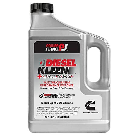 Power Service Diesel Kleen + Cetane Boost 64oz Bottle (6 Pack) - Universal Fit, Boosts Cetane Up to 6 Numbers, Cleans Injectors,