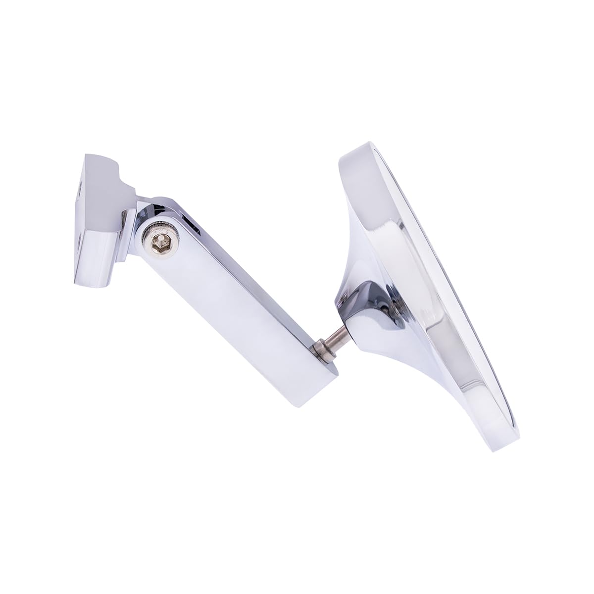 United Pacific 70804 Chrome Plated Aluminum Oval Interior Rear View Mirror w/Screw-On Mount for Hot Rods, Adjustable Arm Base, Easy Install – ONE Unit