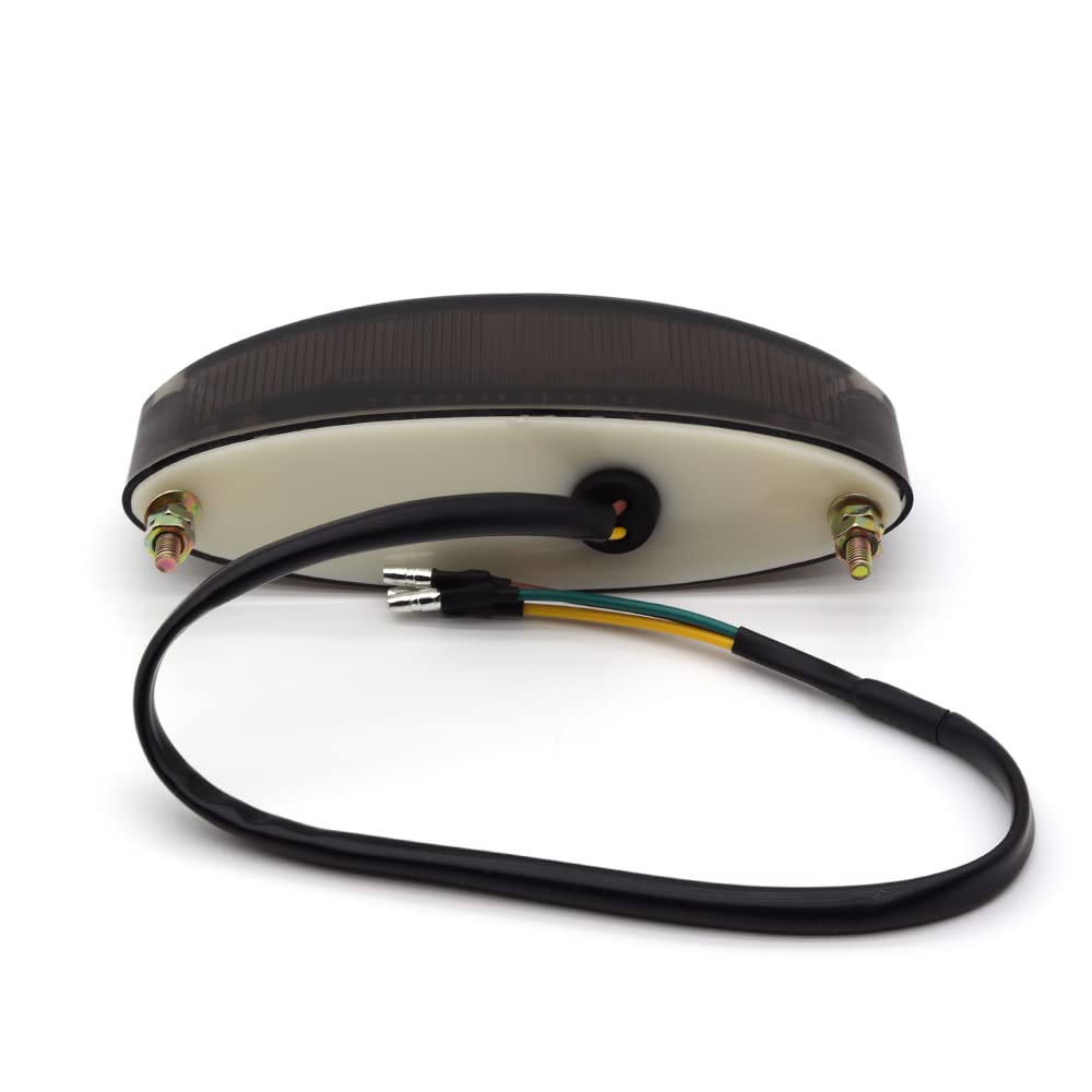 Kucehiup Motorcycle Led Taillight Brake Stop Light Atv Tail Light Universal License Plate Lights (Smoke)