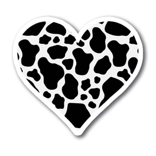 Magnet Me Up Cow Print Heart Magnet Decal, 5 Inches, Heavy Duty Automotive Magnet For Car Truck Suv, Fridge, Whiteboards, Any Ma