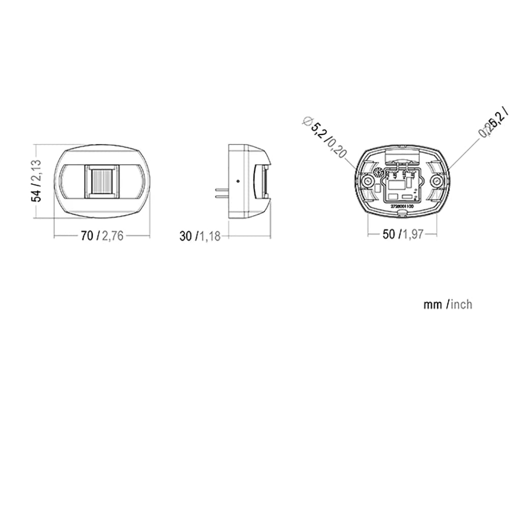 Aqua Signal 28501-7 Led Stern Side Mount Black Polycarbonate Housing With Stainless Steel Cover