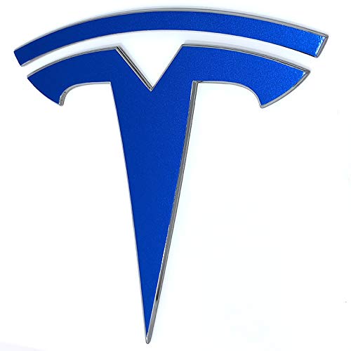 Logo Decal Wrap For Tesla Model Y, 11-Pc Set (Gloss Blue)