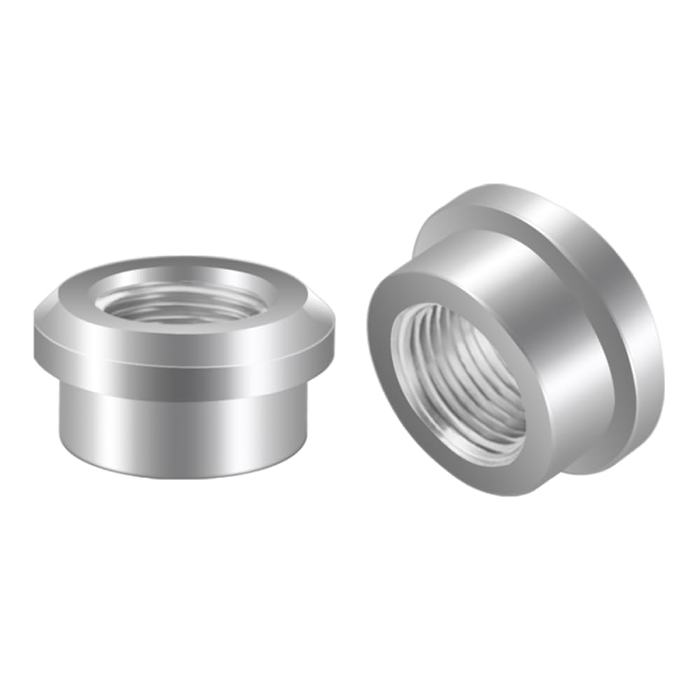 3/8 Npt Female Threaded Stepped Weld On Bung Fitting Aluminum 2Pcs