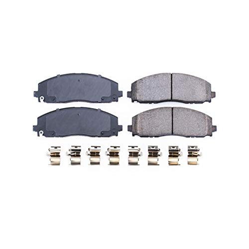 Power Stop 17-1589 Front Z17 Ceramic Brake Pads With Hardware For Chrysler Pacifica Town & Country Voyager Dodge Grand Caravan Journey Jeep Wrangler Gladiator Vw Routan [Vehicle Specific -Check Model]