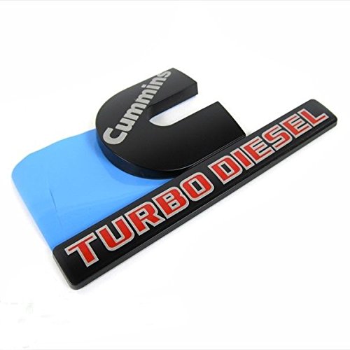 Yoaoo 2Pack Compatible With Cummins Turbo Emblem Badge 2500 3500 Emblem Matte Big Black Red 6.2 By 3.4 Inches