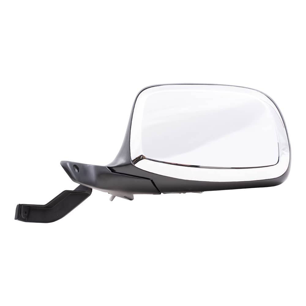 Replacement Driver Power Side View Mirror Black & Chrome Compatible With 1992-1996 F150 Pickup Truck F7Tz17682Baa