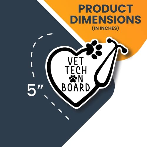 Magnet Me Up Vet Tech On Board Magnet Decal, 5X5.5 Inches, Heavy Duty Automotive Magnet For Car Truck Suv, Any Magnetic Surface,