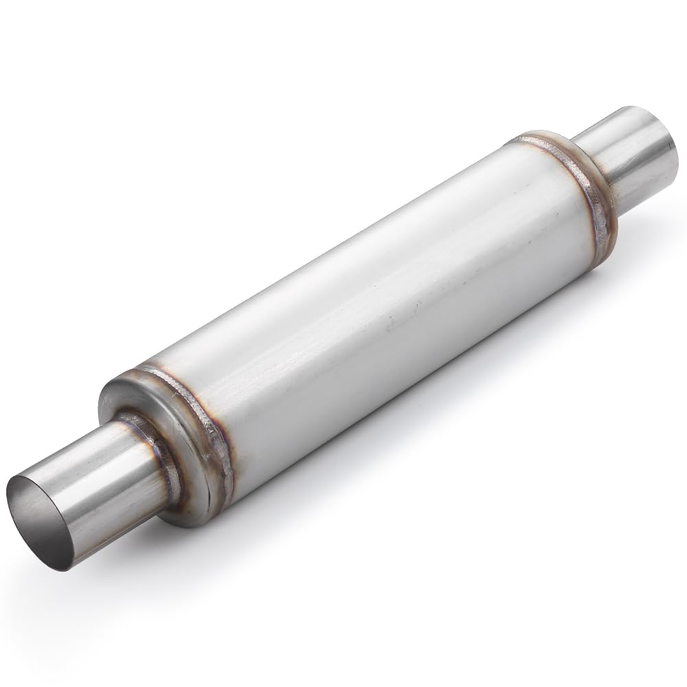 A-Karck 2.25'' Inlet Exhaust Resonator, 2.25'' Inlet 2.25'' Outlet 20'' Overall Length Resonator Stainless Steel