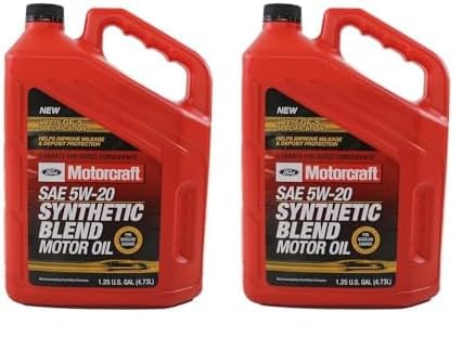 Genuine Ford Accessories (Xo-5W20-5Qsp) Sae 5W-20 Premium Synthetic Blend Motor Oil - 5 Quart (Pack Of 2)