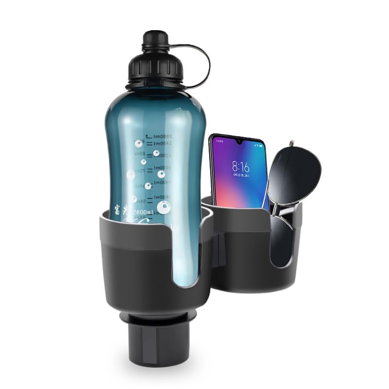 HoneTeek Car Cup Holder Expander, 2 in 1 Cup Holder Expander with Adjustable Base, Cup Holder Insert for 10-46 OZ Bottles, Cups,