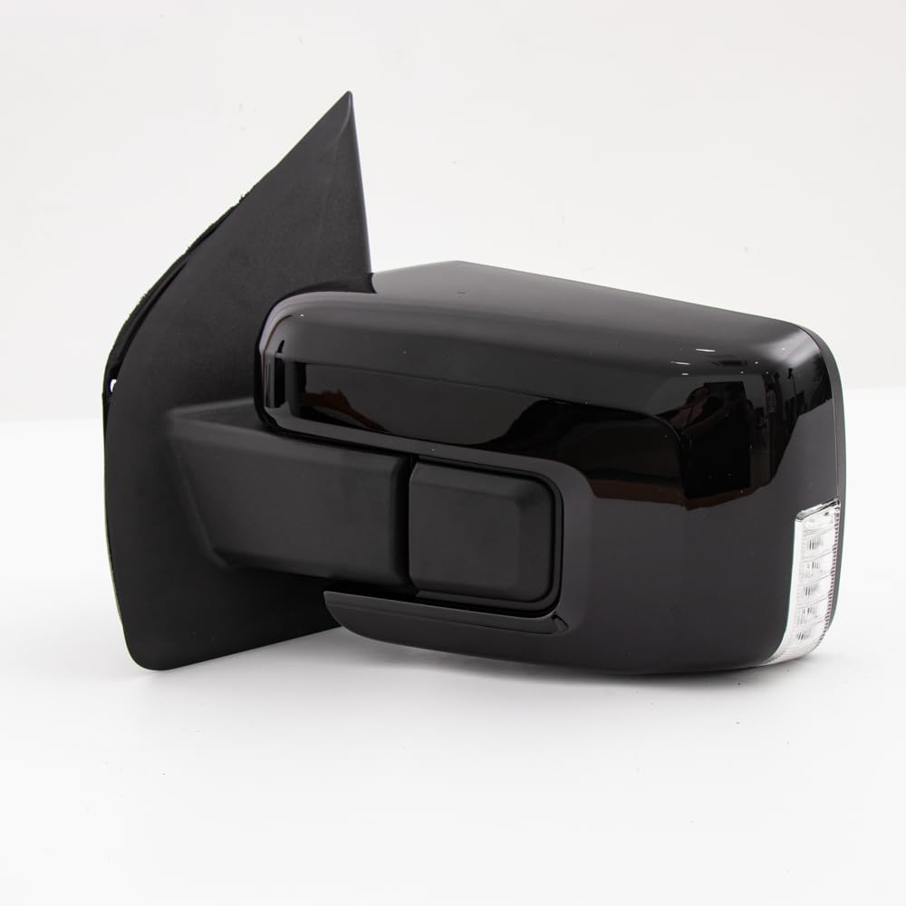 For Ford F150 2021-2024 Door Mirror Assembly with Painted Black Cover Manual Folding with Turn Signal Light Puddle Light Power H