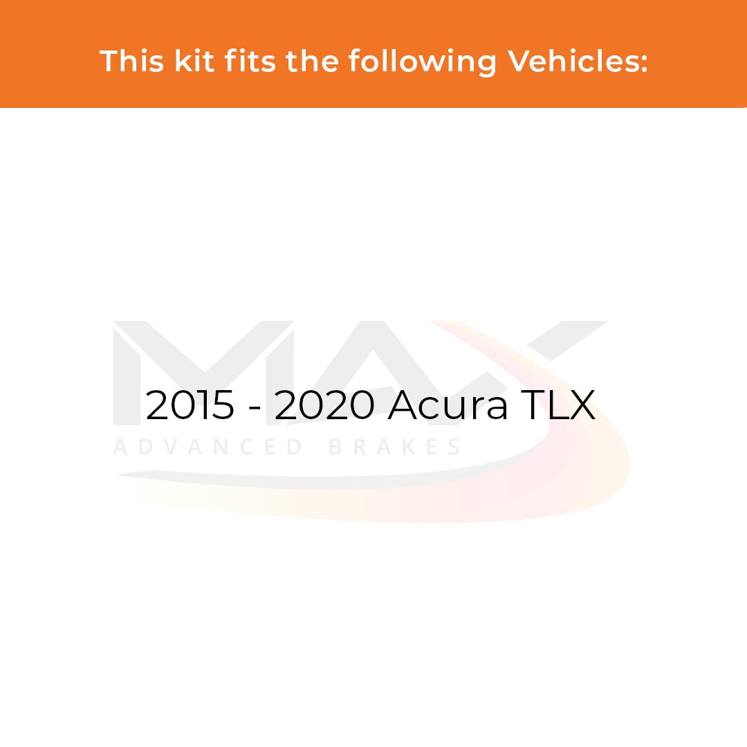 Max Advanced Brakes Front Brake Kit Compatible With 2015 2016 2017 2018 2019 2020 Acura Tlx Replacement Drilled Slotted Black Co