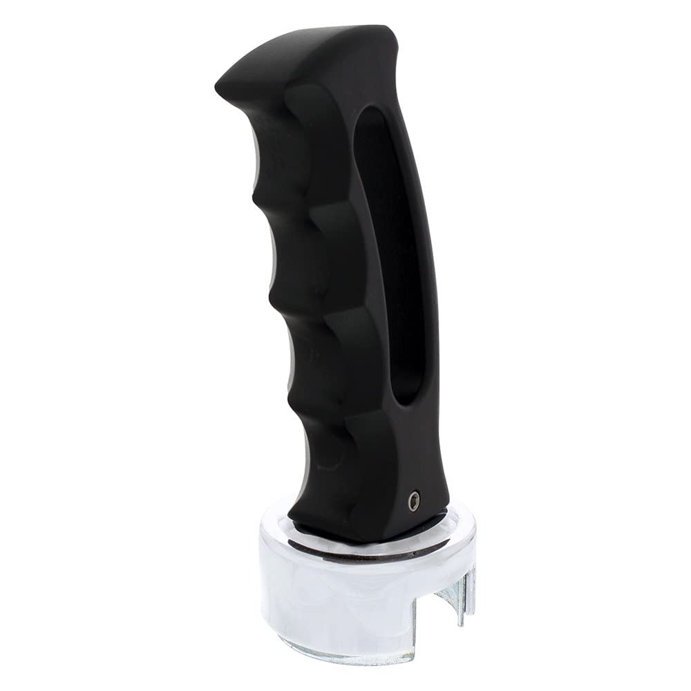 United Pacific 70694 - Manual Transmission Shift Knob - Black ''Slot'' 13/15/18 Speed Gearshift Knob With Adapter