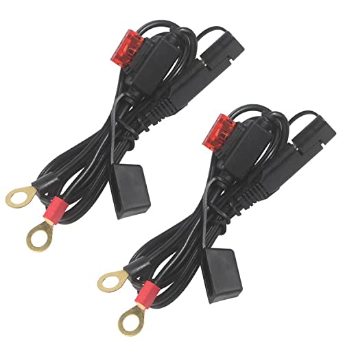 Sae To O Ring Terminal Harness 2Ft - Sae Eyelet Ring Terminal Cable 16Awg Motorcycle Battery Trickle Charger Extension Cord With