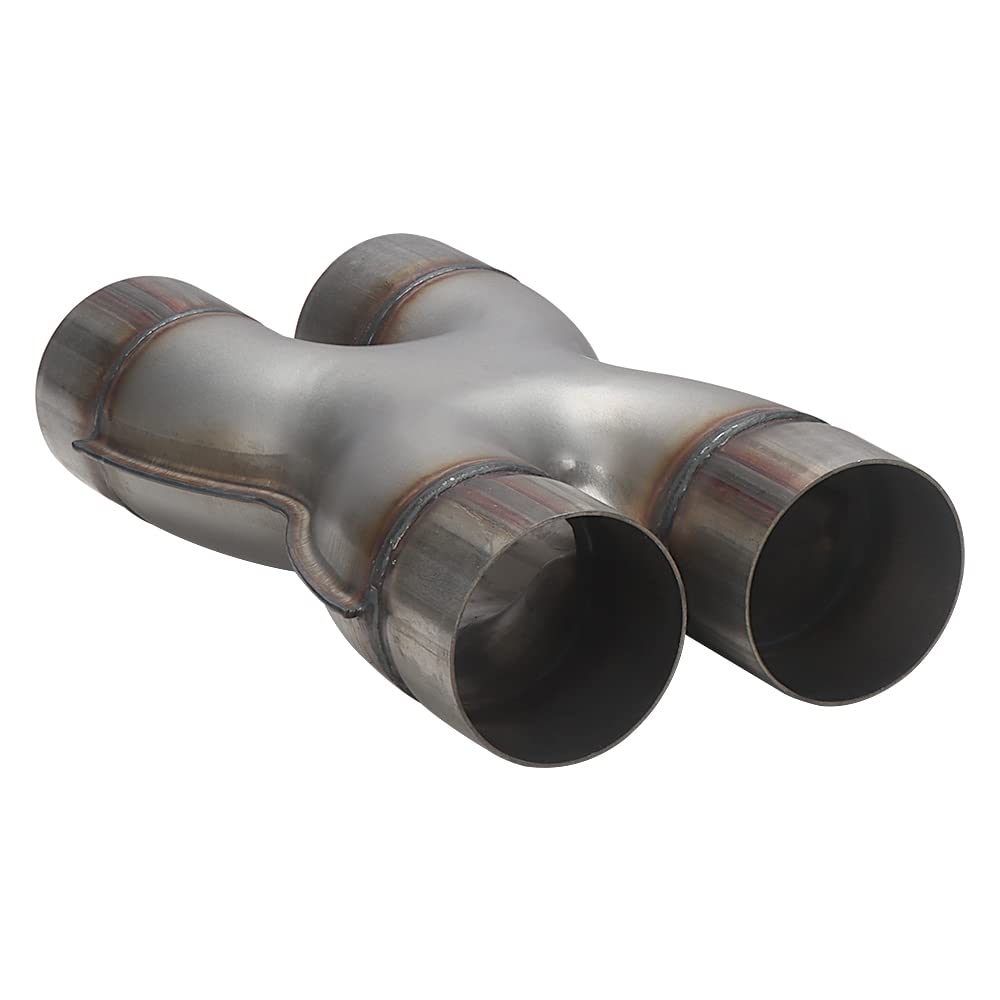 A-Karck Exhaust X Pipe Dual 3'' Inlet, 12'' Long Dual 3'' Outlet Stainless Steel X Pipe For Smoother Exhaust (Wide-Body)