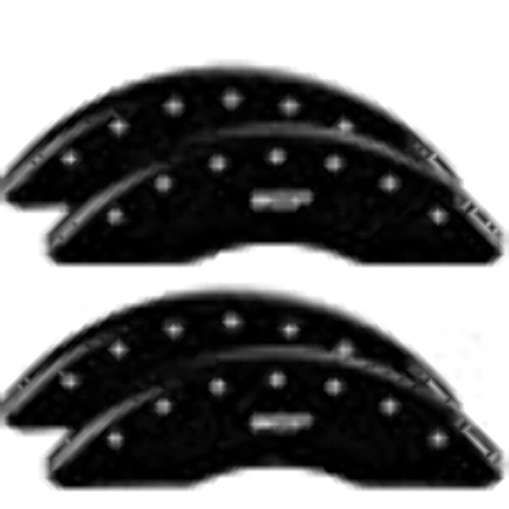 Mgp Caliper Covers 55007Smgpbk Mgp Black Powder Coat Finish, Silver Characters, Set Of 4