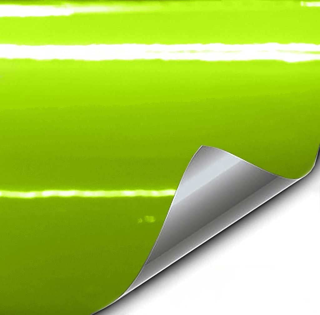 Vvivid+ Premium Vinyl Wrap Film (1Ft X 5Ft, Gloss Viper Lime Green)