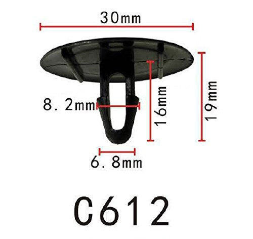 Autobahn88 Retainer Clip For Hood Insulation, Compatible With Toyota (Oem: 9046708081) (Pack Of 20)