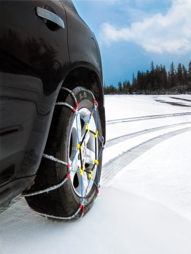 SCC Super Z6 Cable Tire Chains for Passenger Cars, SUVs, Set of 2, Alloy Steel, SZ435, Silver
