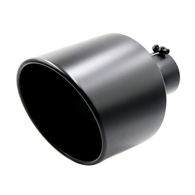 Rp Remarkable Power, 4'' Inlet 10'' Outlet 15'' Overall Length Long Stainless Steel Rolled Edge 20 Degree Diesel Black Exhaust T