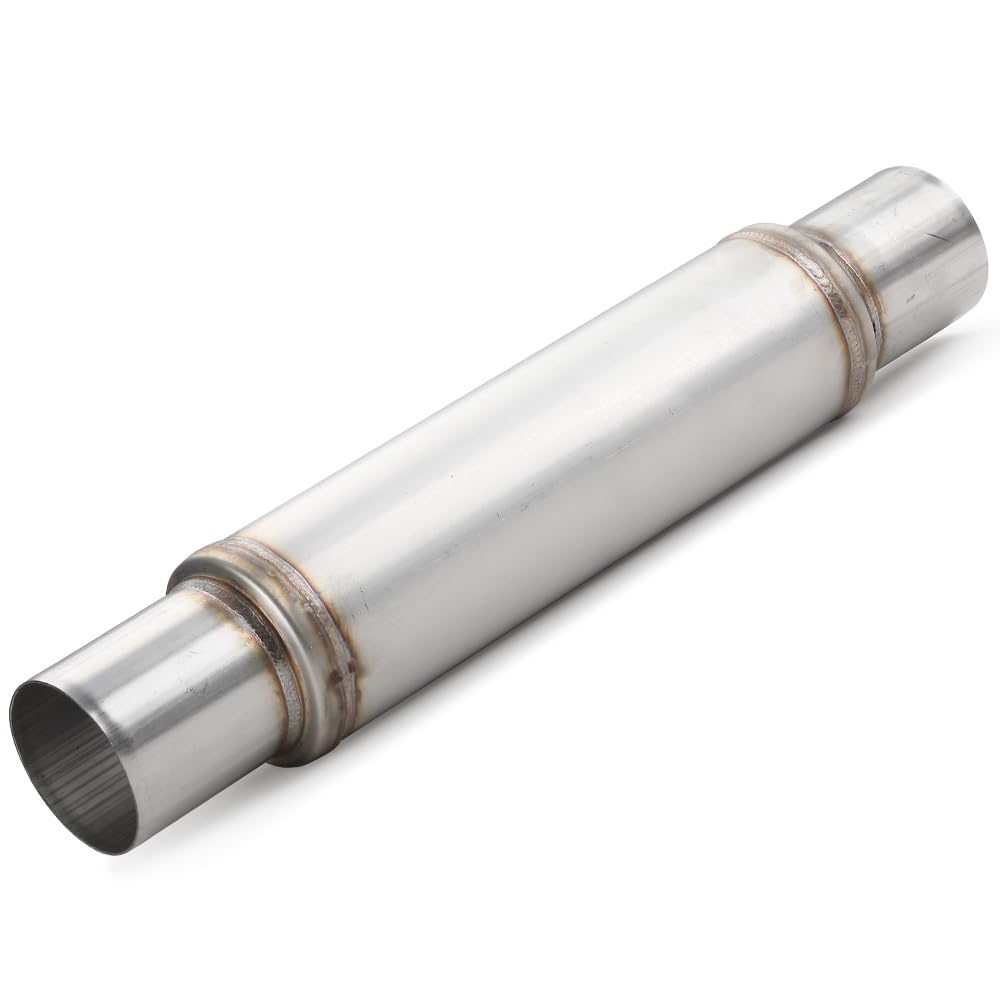 A-Karck 3'' Inlet Exhaust Resonator, 3'' Inlet 3'' Outlet 21'' Overall Length Muffler Resonator Stainless Steel