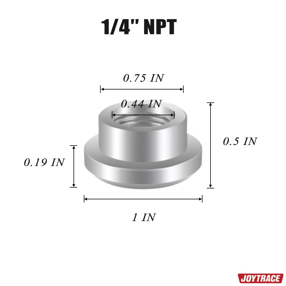 1/4 Npt Female Threaded Stepped Weld On Bung Fitting Aluminum 2Pcs