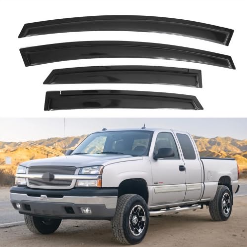 Ig Window Visors For 1999-2006 Chevy Chevrolet Silverado & Gmc Sierra 1500/2500/3500, Rain Guards Shields Vent Shade Deflector 2