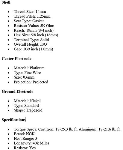 Ngk 7090 Bkr5Egp G-Power Spark Plug, Pack Of 4