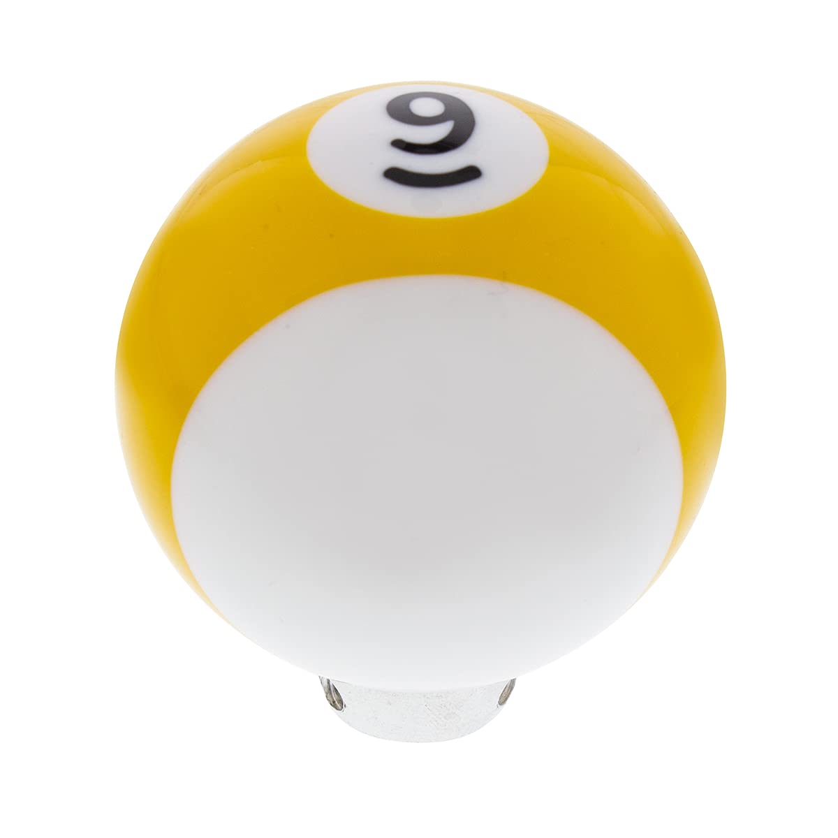 United Pacific 70758 Yellow Striped '9' Ball Gearshift Knob
