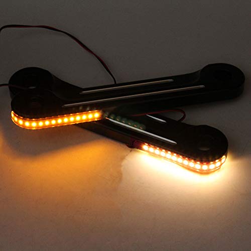 Hiyoyo Black Led Flush Fork Turn Signals Brackets For Harley Touring Electra Glide Street Glide 1998-2023