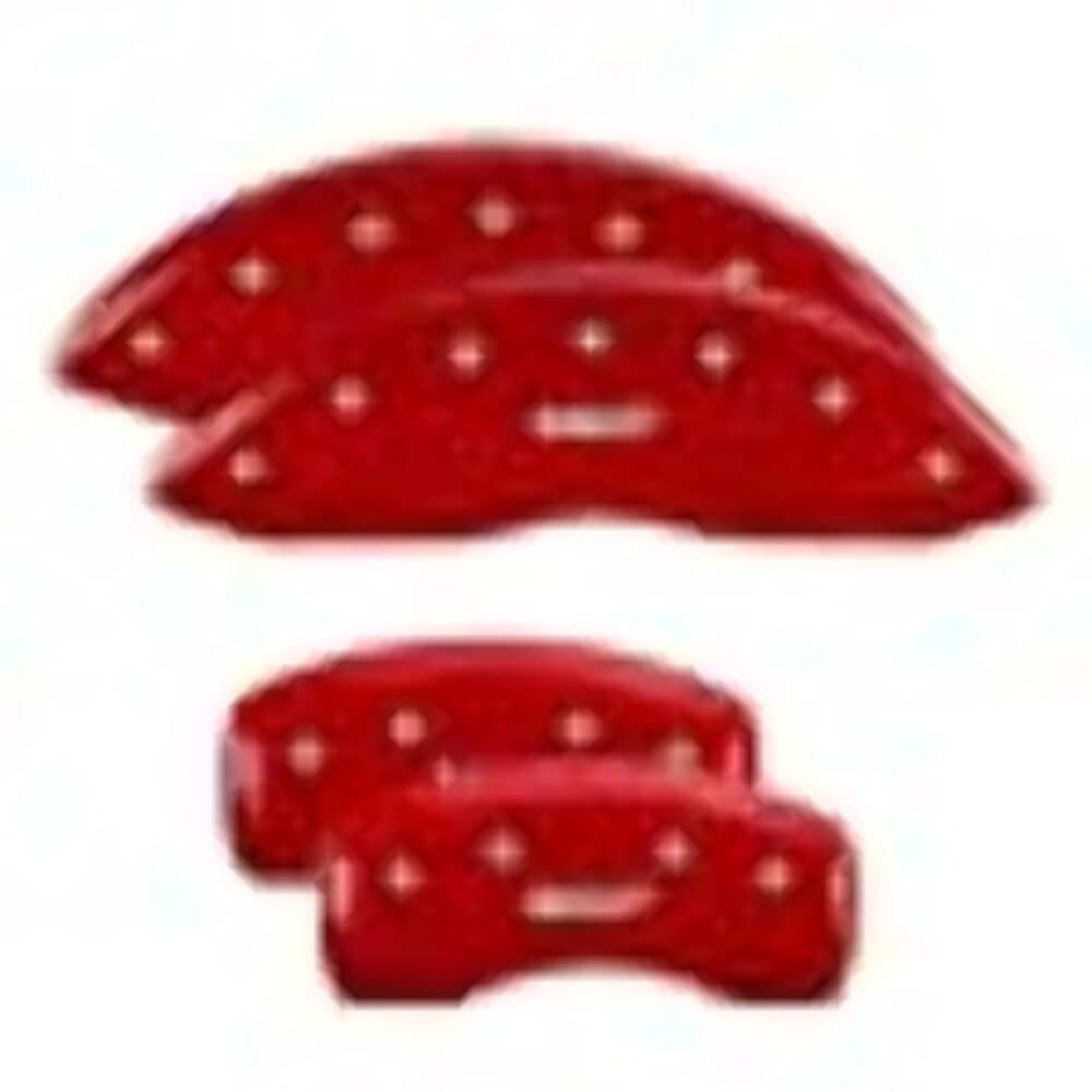 Mgp Caliper Covers 54013Smgprd Mgp Red Powder Coat Finish, Silver Characters, Set Of 4